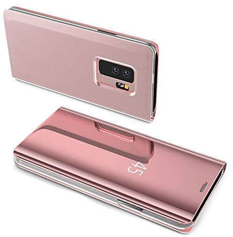 cofi1453® Smart View Spiegel Mirror Smart Cover Schale Etui kompatibel mit Samsung Galaxy A3 2017 (A320F) Schutzhülle Tasche Case Schutz Clear Rosa