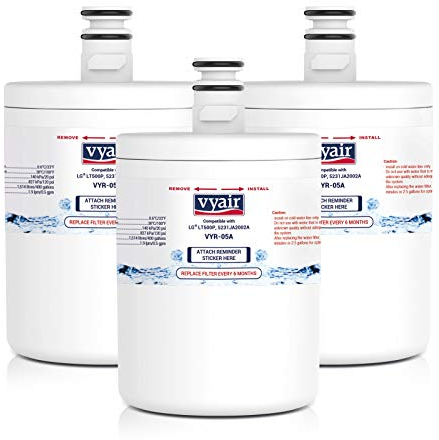 Vyair VYR-05A Fridge Freezer Water Filter Cartridge Compatible with LG LT500P 5231JA2002A 5231JA2002B, GEN11042FR-08 GEN11042F-08, ADQ72910901, ATAG AK100V 6572447 88009234 (3)