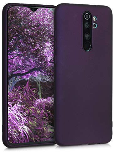 kwmobile Handyhülle für Xiaomi Redmi Note 8 Pro Hülle - Silikon Case metallisch schimmernd - Schutzhülle Cover - Metallic Brombeere