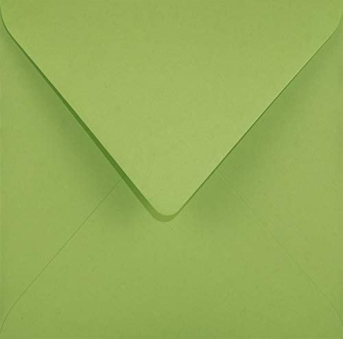 Netuno 100 Briefkuverts quadratisch Hell-Grün 153 x 153 mm 115g Sirio Color Lime quadratische Umschläge farbig für Hochzeit Geburtstag Taufe Weihnachten Dankeskarten Briefumschläge Einladungen