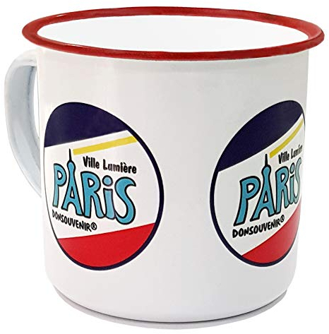 DONSOUVENIR Taza Paris Vintage. Taza Metalica Estilo Retro