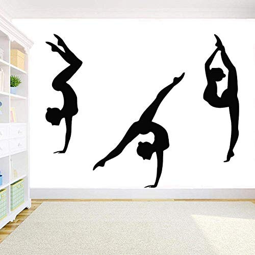 Wandaufkleber Wandtattoos Tapete Turner Aufkleber Fitnessstudio Dekor Mädchen Sport Künstlerische Gymnastik Aufkleber Mädchen Schlafzimmer Dekor Tapete 72X57Cm