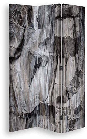 Trennwand Spanische Wand Stein 110x170 cm Paravent 3-teilig drehbar 360 Grad Textur Grau
