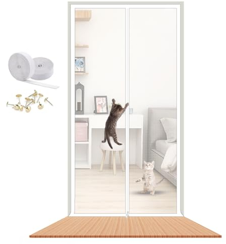AIJIANG Prevenire Le Tende per Porte di Fuga Animali Domestici, Nessuna Partizione Unghie Rete Divisoria Cani E Gatti Rete Tende in Plastica Schermatura Porte Zanzariera Tenda della Porta