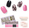 NAILOG Halbgehärtete Gel-Nagelstreifen 20pcs Lang anhaltende Nagellackstreifen, Gel-Nagelaufkleber in Salonqualität, Pink Leopard