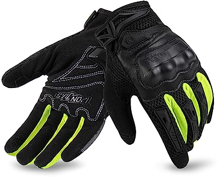 IRON JIA'S Motorradhandschuhe Herren Sommer Touchscreen weich atmungsaktiv und bequem geeignet für Motorradfahren Bergsteigen Wandern und andere Outdoor-Sportarten Grün-L