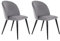 byLIVING Esszimmerstuhl Nayla / 2er Set/Samt-Bezug grau/Gestell Metall schwarz pulverbeschichtet/Polsterstuhl/Wohnzimmerstuhl/Rautensteppung im Rücken/bis 110 kg/B 51, H 81,5, T 60 cm