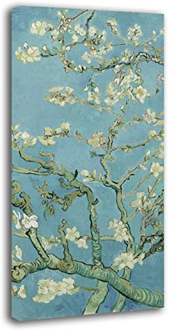 Quadro Moderno Verticale Van Gogh Ramo di Mandorlo in fiore Quadri moderni da Parete XXL grande Stampa su tela Canvas Decorazione Murale muro Soggiorno Camera letto Cucina (30x70 cm, Van Gogh)
