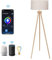 Aigostar Lámpara de Pie Salón Vintage de Madera Trípode, Lampara de Pie LED Con E27 Bombilla Filamento Inteligente Regulable, 806LM 6W, Compatible con Alexa/Google Home, Madera Maciza