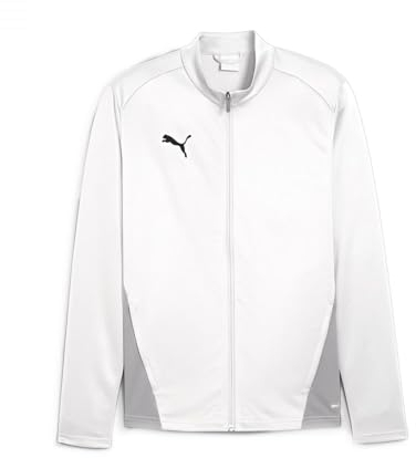 PUMA teamGOAL Training Jacket, Giacca Track Unisex, Bianco-Piuma Grigio Nero, L
