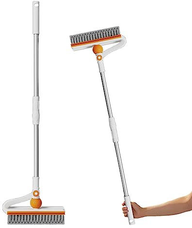 Escoba limpiasuelos diseño 4 en 1, mopa con cepillo giratorio de 180 grados con cerdas gruesas, escoba mopa mopa mopa multifuncional con diseño de cabezal en forma de V P