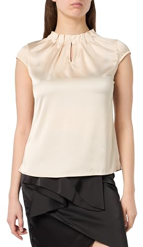 comma Satinbluse mit Raffung beige 36