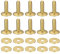 QUARKZMAN 10 Set Messing Nieten und Fräser 12x4x14mm Massiv Leder Messing Niete Verschluss für Leder Basteln Lieferungen Gold Ton