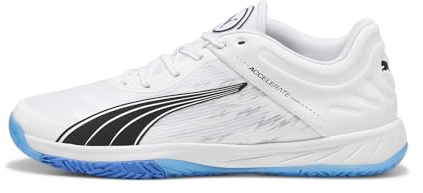 Puma Unisex Adults Accelerate Turbo Indoor Court Shoe, Puma White-BLUEMAZING, 38 EU