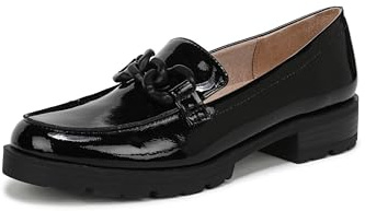 LifeStride Womens London 2 Loafers Black Patent 8 M