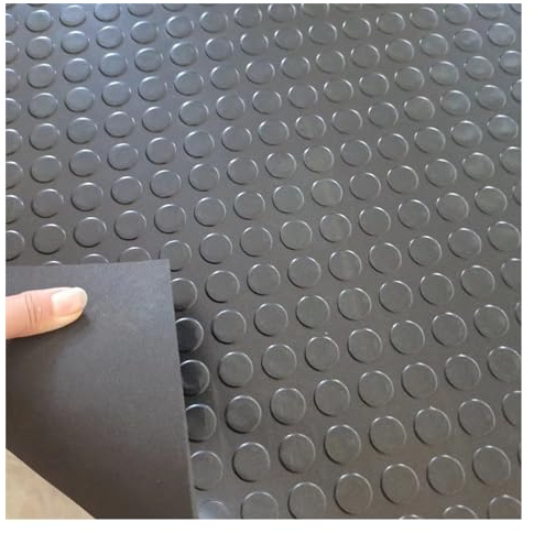 Großer Garagen-Bodenbelag, wasserdichter, rutschfester Gummi-Bodenbelag, Rollen-Garagenboden, 3/5 mm Gummimatte, schwarze, abgerundete Projektion for Turnhallenböden/Treppen/Industrie ( Color : 3mm th