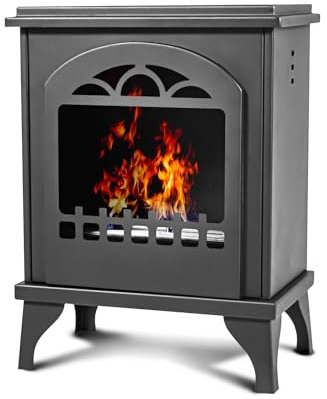 FRANKYSTAR Didone - Camino a bioetanolo da terra freestanding, biocamino da pavimento stile vintage, dimensioni 40x25xH54 cm