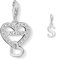 THOMAS SABO Damen-Anhänger Tochter & S Buchstabe Charm Club 925 Sterling Silber 1267-051-14 & 0193-001-12