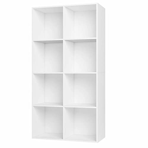 Reotto Bücherregal mit 8 Fächern, Würfelregal, Lagerregal, Ausstellungsregal, Bücherregal, Lagerschrank