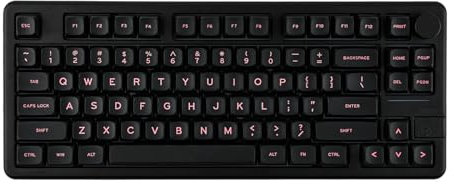 EPOMAKER Galaxy70 Aluminium Mechanische Gaming-Tastatur Kabellos, Thocky Hot Swap Gaming-Tastatur 75%, Bluetooth/2.4GHz/USB, Programmierbare Tasten & RGB (Schwarz Rosa, Petal Linear Switch)