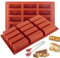 RDLobu 2Pcs Large Rectangle Silicone Moulds for Baking, 12 Cavity Deep Granola & Energy Bar Moulds, Chocolate Maker and More