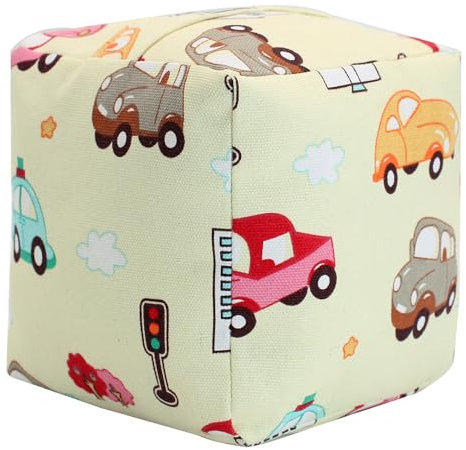 Decorative Door Stopper, Weighted Fabric Door Stopper with Handle, Heavy-Duty Square Door Floor Stop for Bedroom, Living Room, Interior, Doors (Car)