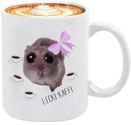 Sad Hamster Tasse, Hamsti Lustige Tassen, Trauriger Hamster Mug, Keramik Hamsti Meme Tasse Lecki Kaffee Tee Milch Tasse Geschenk für Weihnachten Geburtstag Jubiläum