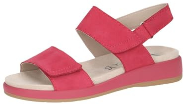 CAPRICE Damen Sandalen flach aus Leder mit Klettverschluss