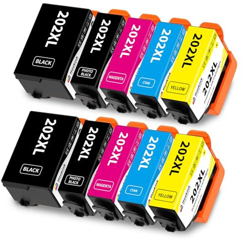 Hookink 202XL Druckerpatronen Kompatibel mit Epson 202XL 202 XL Patronen Multipack für Expression Premium XP-6000 XP-6005 XP-6100 XP-6105 XP6000 XP6005 XP6100 XP6105 (10er-Pack)