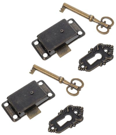 KITANDOVE 2 Stück Antike Schrankschlösser Dekorative Schloss Für Schranktür Vintage Möbelschloss Für Holz Schmuckschrank Aufbewahrungsbox Diy Projekt