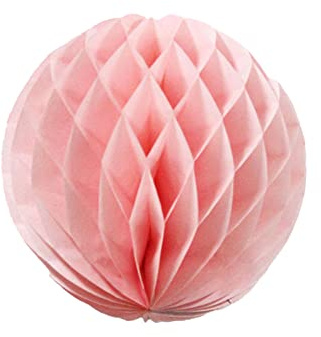 Anevous 10er Papier Pompoms Deko, Papier Wabenball Dekoration, Seidenpapier Wabenbälle Set Dekorpapier Wabenbäll, Pompoms Basteln für Geburtstag Hochzeitsfest Baby Dusche, Party Dekoration,Hellrosa