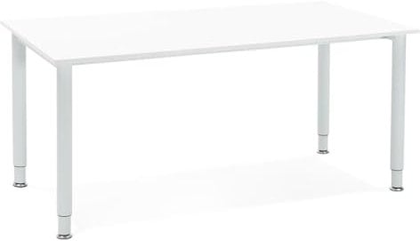 Bürotisch Weiß 160x80cm Groß | Schreibtisch Für Home-Office Mit Metallgestell | Computertisch Modern Für Arbeitszimmer | Arbeitstisch Mit Großer Arbeitsfläche | Für Professionelles Arbeiten | LUMIRA