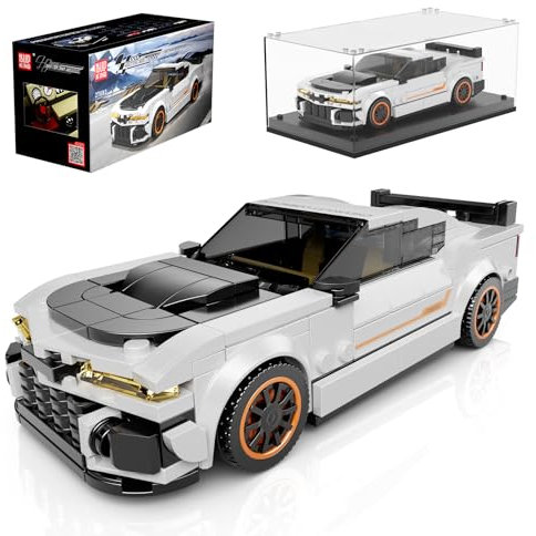 Mould King 27083 Technik Speed Champion Rennwagen Klemmbausteine Auto Bausteine Sportwagen Bauspielzeug mit Acryl Vitrine Modellautos zum Sammeln (420 Teile)