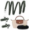 GADITIEK Schultergurt für Longchamp Tasche Damen, Geldbörsen-Organizer, No-Punch, längenverstellbarer Ersatzriemen aus Leder, mit Mehreren Taschen, Handtaschen, passend für Mini-Größe (Grün-0.9CM)