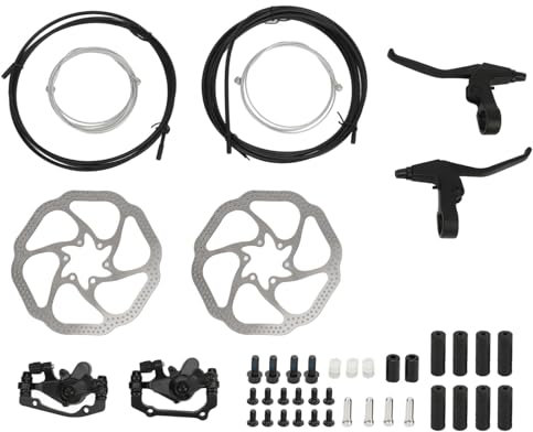 Bike Disc Brake Set Aluminum Alloy Front and Rear Caliper Brake Levers Kit with Cables Road Mountain Bikes