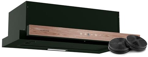 Klarstein ZenFusion Dunstabzugshaube Unterbau, 60-cm-Unterbauhaube mit Teleskopabzug, 400 m³/h Luftdurchsatz, Energieeffizienzklasse A, Touch-Bedienung, LED-Beleuchtung, Schwarz