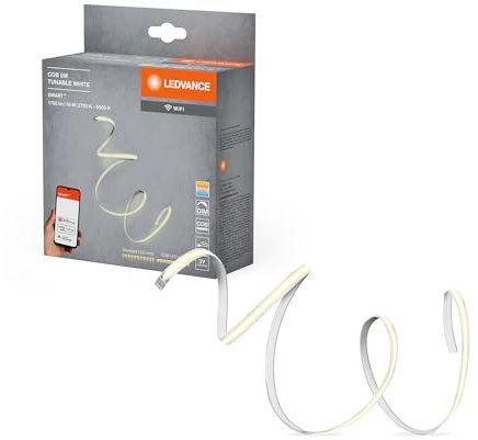 LEDVANCE SMART WIFI COB dekorative COB-Streifen mit weißem; regulierbarem Licht und homogenem Lichteffekt; dimmbar; TW; gelb; Silikon; 5 m; Leuchtmittel nicht austauschbar