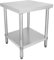 Vielrosse Edelstahl Arbeitstisch Küche, Arbeitsfläche Edelstahltisch mit Höhenverstellbarem Ablage, Küchentisch Gastro Tisch Belastbarkeit 100kg 61 * 61 * 93.5cm