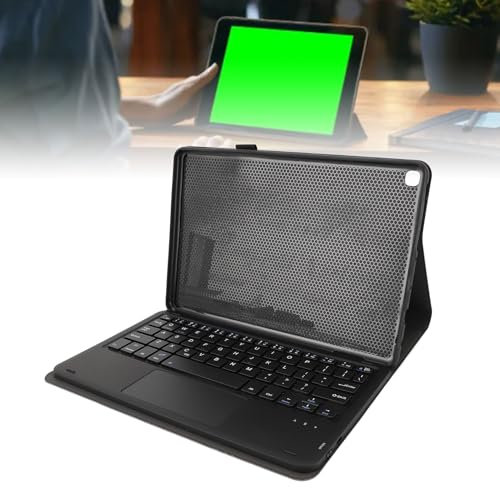 Detachable Keyboard Cover for Fire HD 10/10 Plus, Tablet Case with Touchpad and Adjustable Viewing Angle, 80H Working Time, 10m Effective Distance
