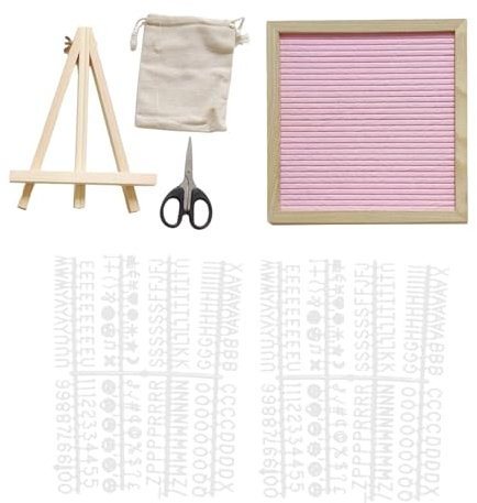 Baoblaze Letter Board Changable Message Board Changable Sign Boards mit Buchstaben, Zahlen und Symbolen Schreibtischverzierung für Büro, Rosa