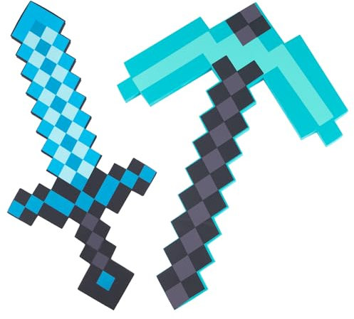 Dowdiles Spitzhacke & Schwert Spielzeug, Schaumstoff Waffe für Rollenspiele – Accessoires und Party Geschenke für Kinder und Gamer(2 PCS)