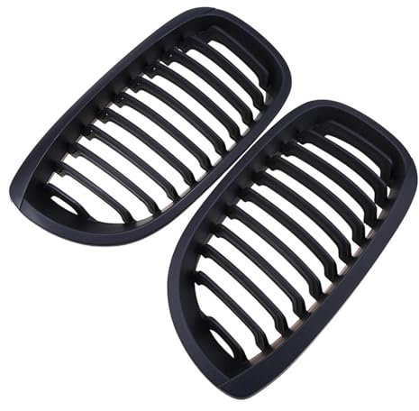 1 par de rejillas de riñón centrales delanteras de coche, parrilla decorativa negra mate, Compatible con BMW Serie 3 E46 Cabrio 2003 2004 2005 2006 Facelift