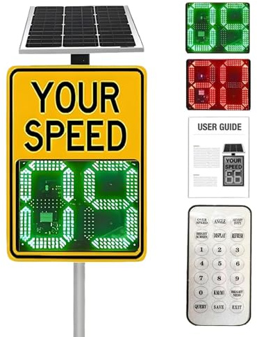 Cartello Di Velocità A LED, Alimentazione Solare/rete Elettrica - Cartello Riflettente Del Limite Di Velocità, Pannello Di Segnalazione Del Traffico, Resistente Alle Intemperie IP56(50 * 70cm)