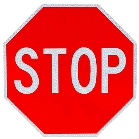 Stoppschild 60 cm Aluminium-Verkehrszeichen rostfreies Metall-Stoppschild Straßenschild wabenförmiges reflektierendes Verkehr mit Zubehör (1pack, 60cm)
