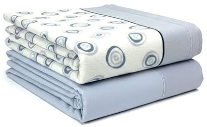 Rufino Díaz Juego Sábanas Espiral Invierno 3 Piezas Coralina (Azul - 150 cm) - Taco Extra Suave para Adultos e Infantil - Sensación acogedora y de Confort