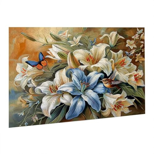 Jigsaw Puzzle 5000 Teile Erwachsene, Blau Blume Puzzle Erwachsene 5000 Teile, Impossible Klassische Puzzles als Geschenk und Deko, Familienpuzzles, Heimunterhaltung, Spiele Holzpuzzles fr0-666