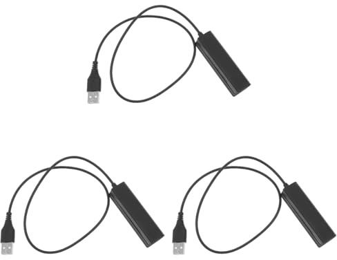 Hemobllo 3-pack Rj9 to Usb Adapter Cable for Headset - Connect Telephone Headsets to Pc And Laptop