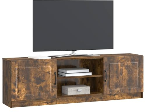 vidaXL TV-Schränk Geräucherte Eiche 150 x 31 x 47 cm Holzwerkstoff, Vintage Wohnzimmer, Rechteckiger TV-Ständer, Geräumiger Medien-Schrank, Dekorativer Low-Profile-Center