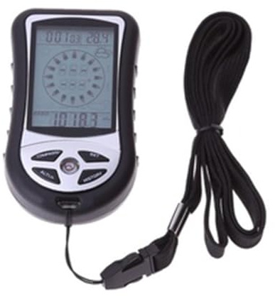 WheatThrive Höhenmesser, Barometer, Kompass, 8-in-1-Wetterstation, LCD-Hintergrundbeleuchtung, Wandern, Camping, Überlebensausrüstung