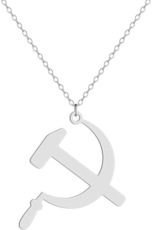 men's necklaces,Hammer and Sickle Pendant on Ball Chain Mens or Womens Necklace